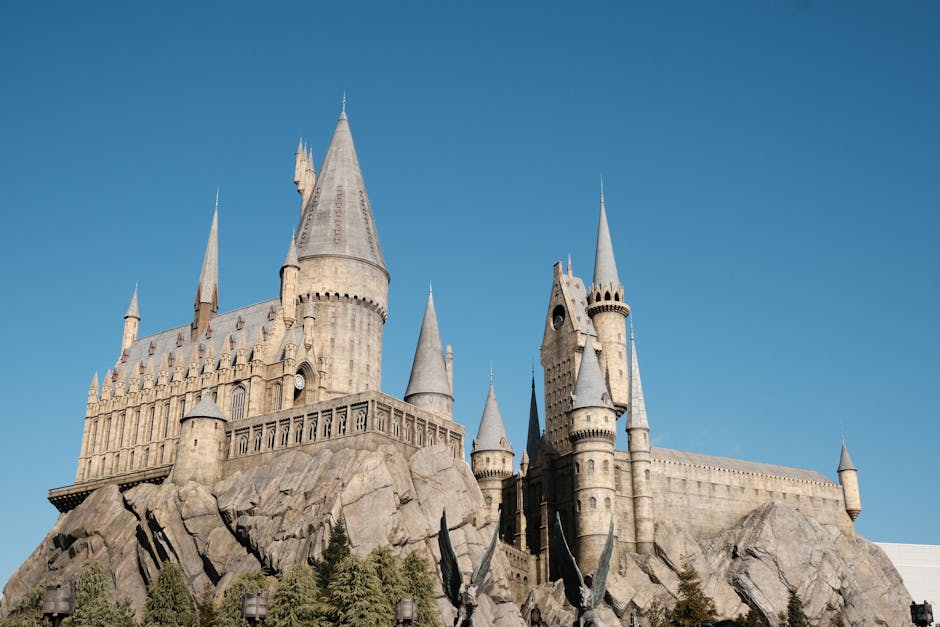 universal orlando attractions - Stunning view of the Hogwarts Castle replica at Universal Studios Japan in Osaka.