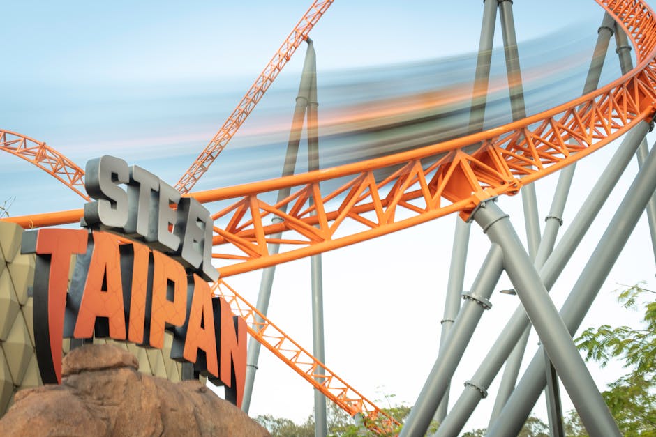 theme park news - Experience the thrilling Steel Taipan roller coaster at Dreamworld, Gold Coast.