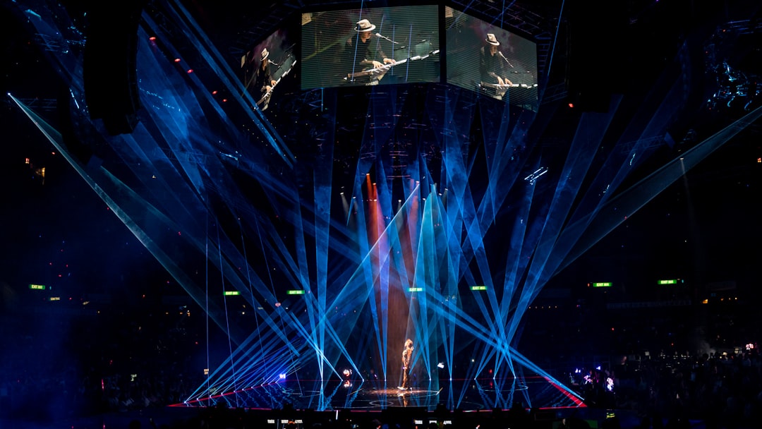 live music - blue stage light