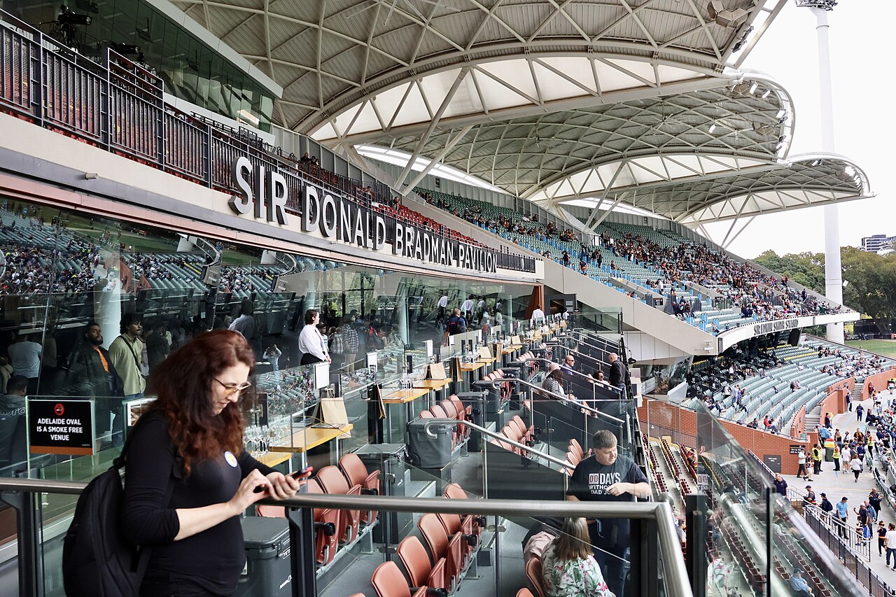 The Sir Donald Bradman Pavilion at Adelaide Oval on an AFL matchday