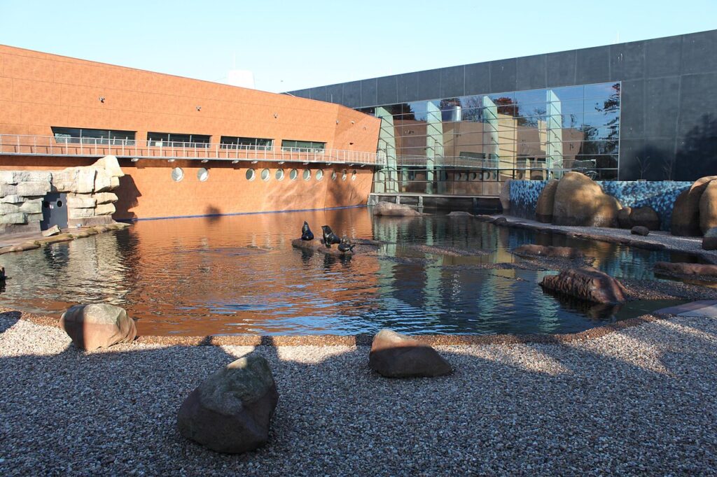 Exterior of the Afrykarium oceanarium building at Wrocław Zoo, Poland
