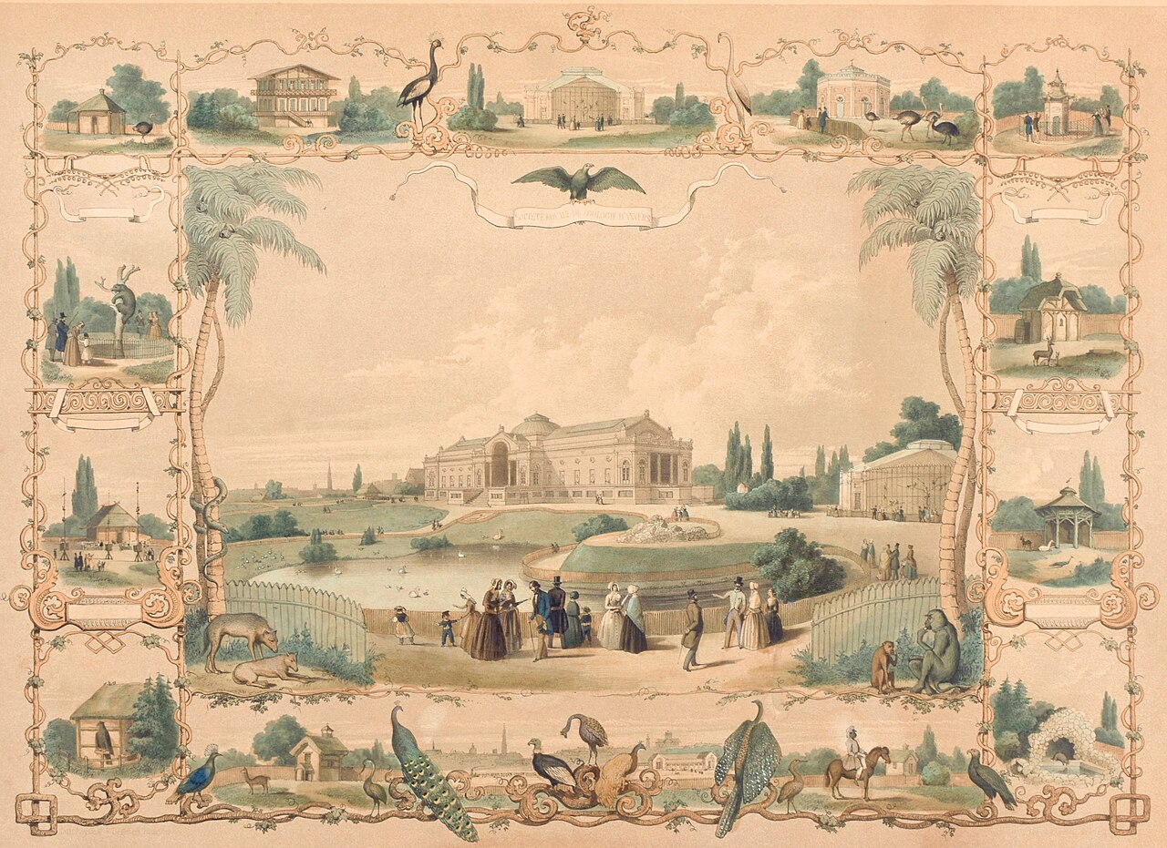 Antwerp Zoo as it looked in 1850