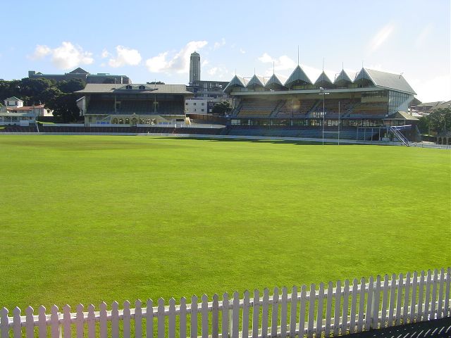 The Basin Reserve cricket ground in Wellington, New Zealand