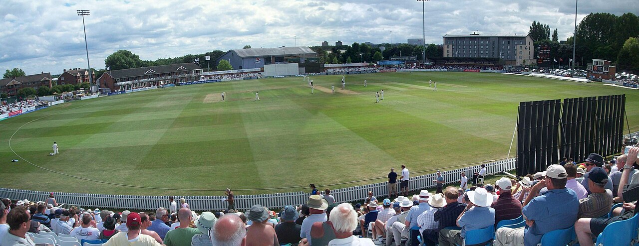 The County Ground in Derby viewed from the Racecourse End