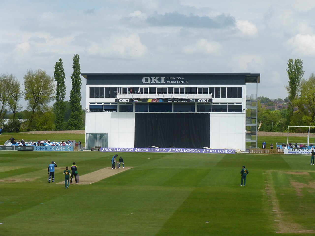 The four-storey media centre at the County Ground, Derby