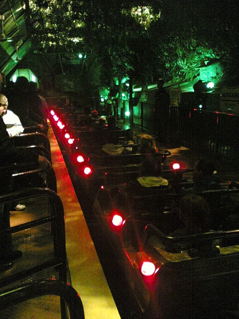 Exterior of the Crazy Bats indoor roller coaster building at Phantasialand