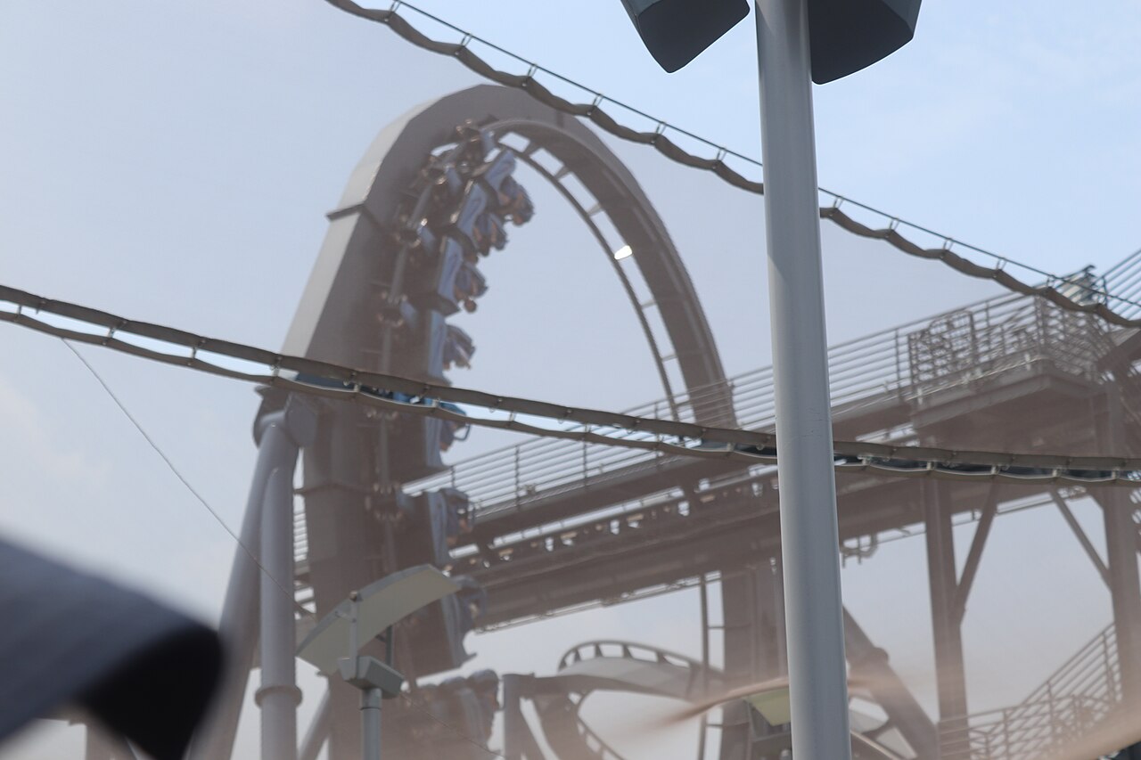 Decepticoaster train navigating an inversion