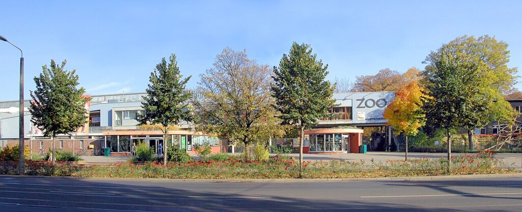 Entrance building of Dresden Zoo in Saxony, Germany