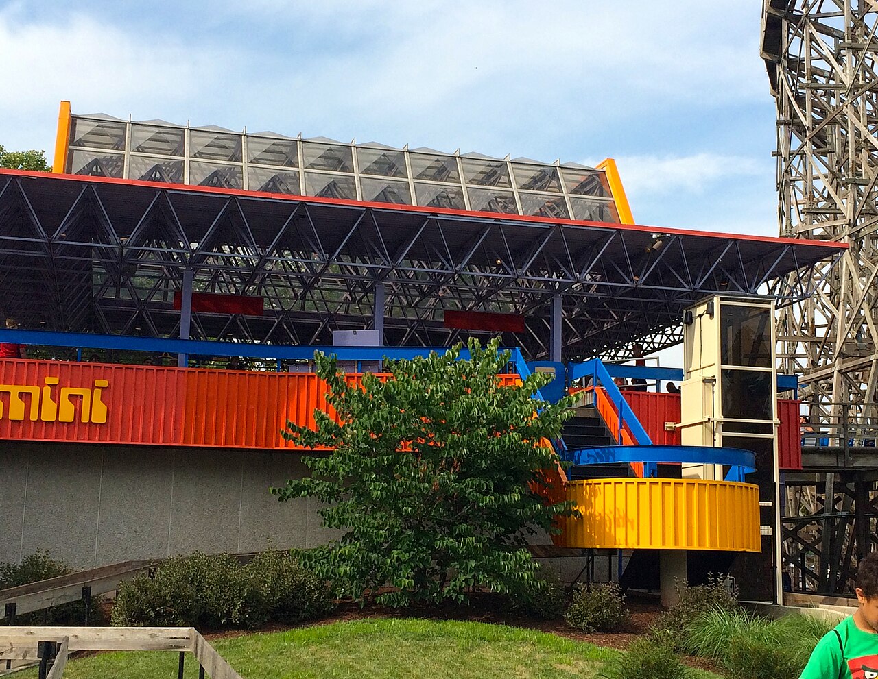 Gemini station building at Cedar Point