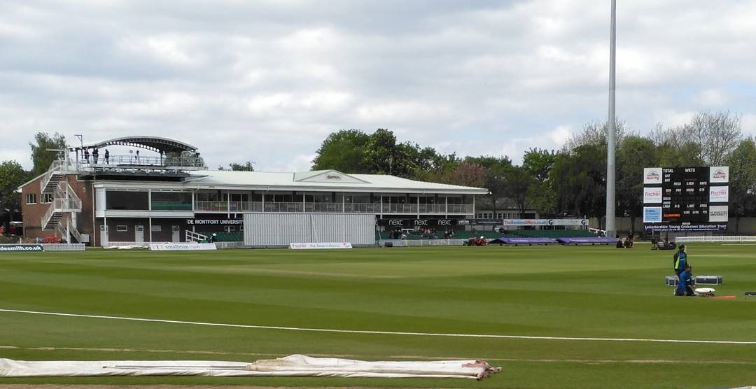 The Bennett End and scoreboard at Grace Road, Leicester