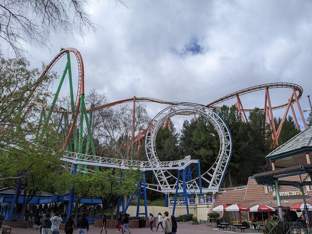 The Great American Revolution vertical loop at Six Flags Magic Mountain