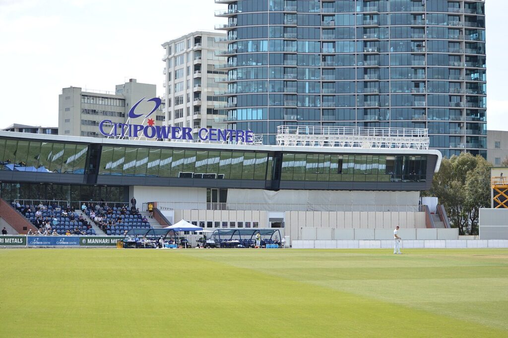 Junction Oval in St Kilda during a Sheffield Shield cricket match