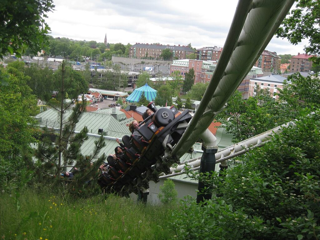 Lisebergbanan roller coaster at Liseberg in Gothenburg, Sweden