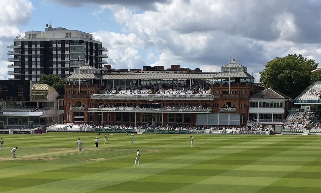 The Victorian Pavilion at Lord's Cricket Ground during a match