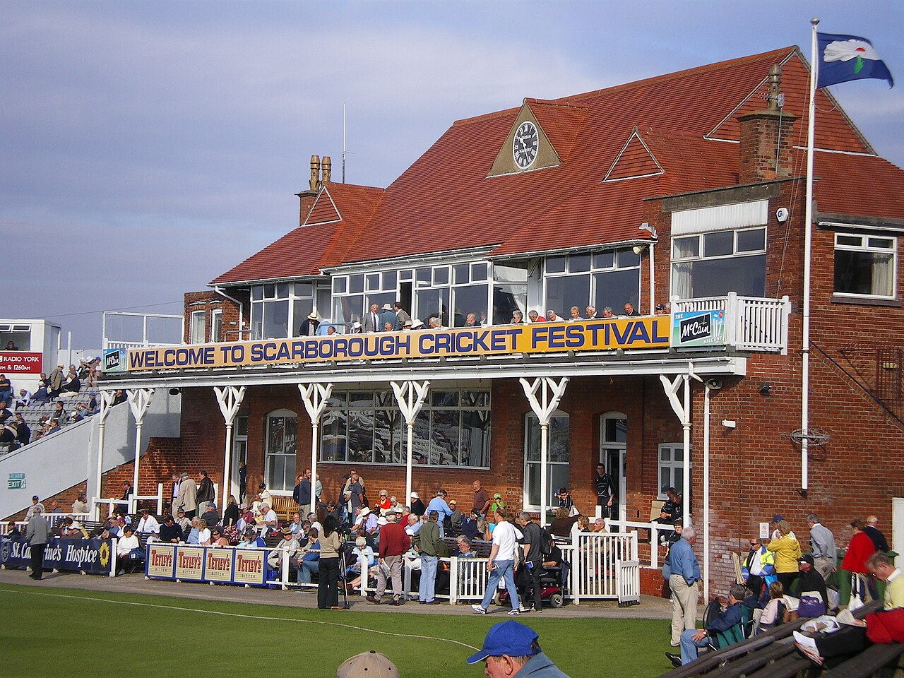The pavilion at North Marine Road Ground, Scarborough