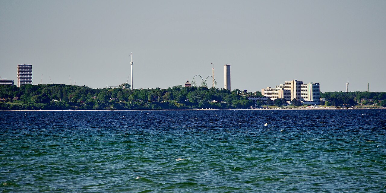 The Oath of Karnan and Hansa Park seen from the Baltic Sea at Sierksdorf