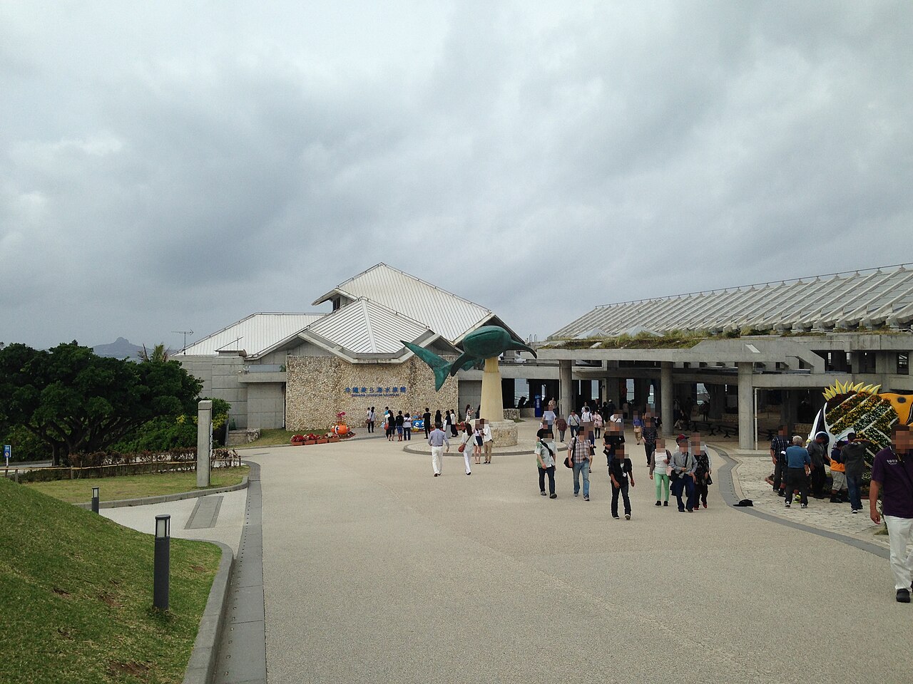 Main entrance of Okinawa Churaumi Aquarium in Ocean Expo Park, Motobu