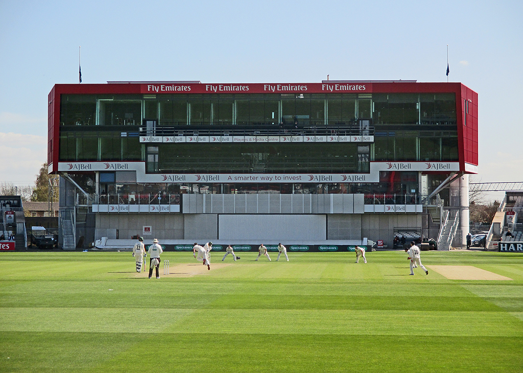 James Anderson bowling at Old Trafford Cricket Ground