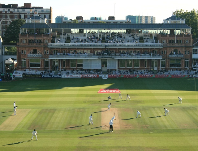Evening light on the pavilion at Lord's Cricket Ground, London, opened 1814