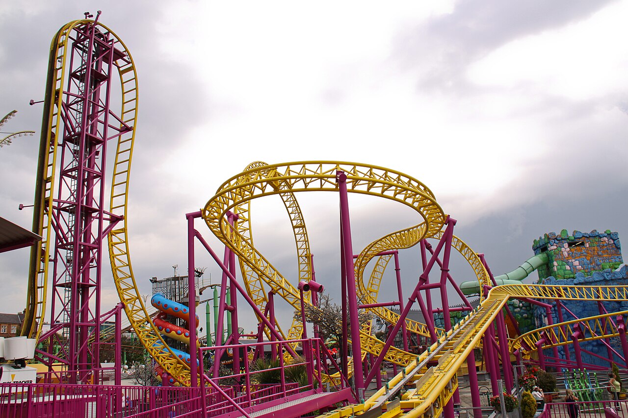 Rage roller coaster layout at Adventure Island Southend