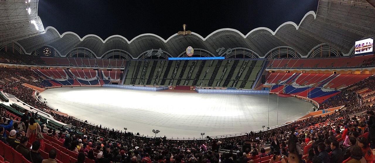 Interior bowl of the Rungrado 1st of May Stadium showing its vast seating tiers