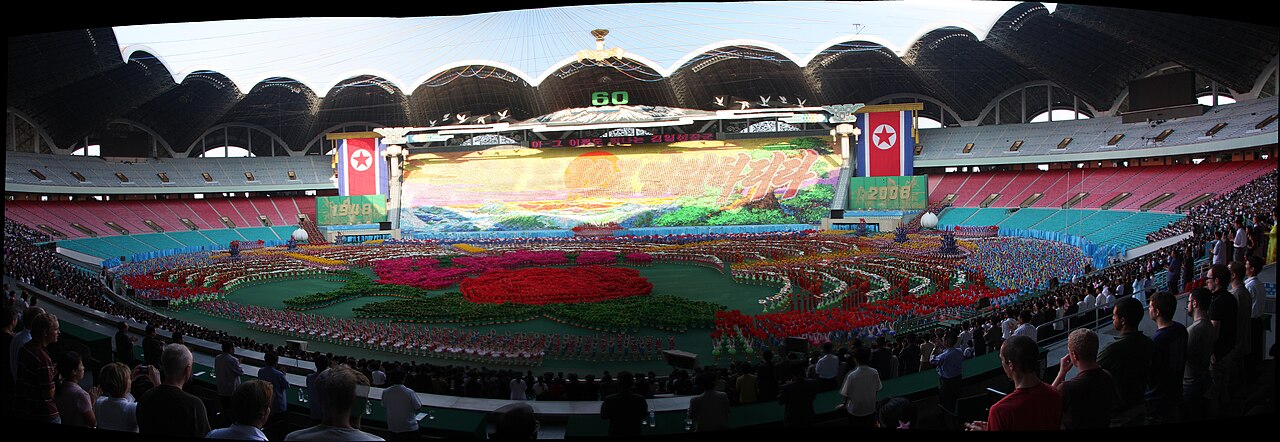 Panoramic view inside Rungrado 1st of May Stadium during the Arirang Mass Games