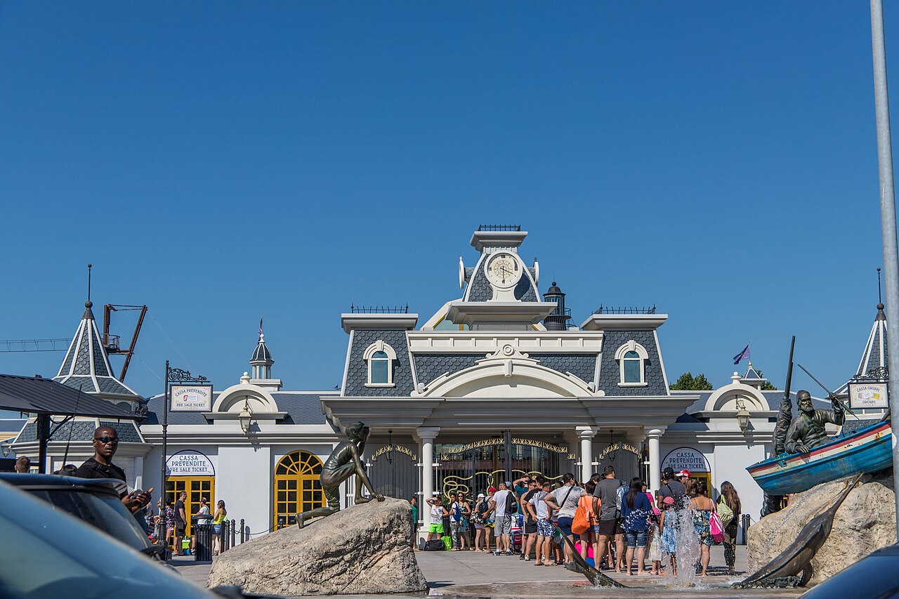Entrance of Caribe Bay water park in Jesolo, Italy