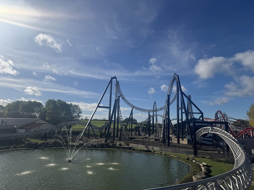 Sik roller coaster at Flamingo Land, a 10-inversion Intamin coaster