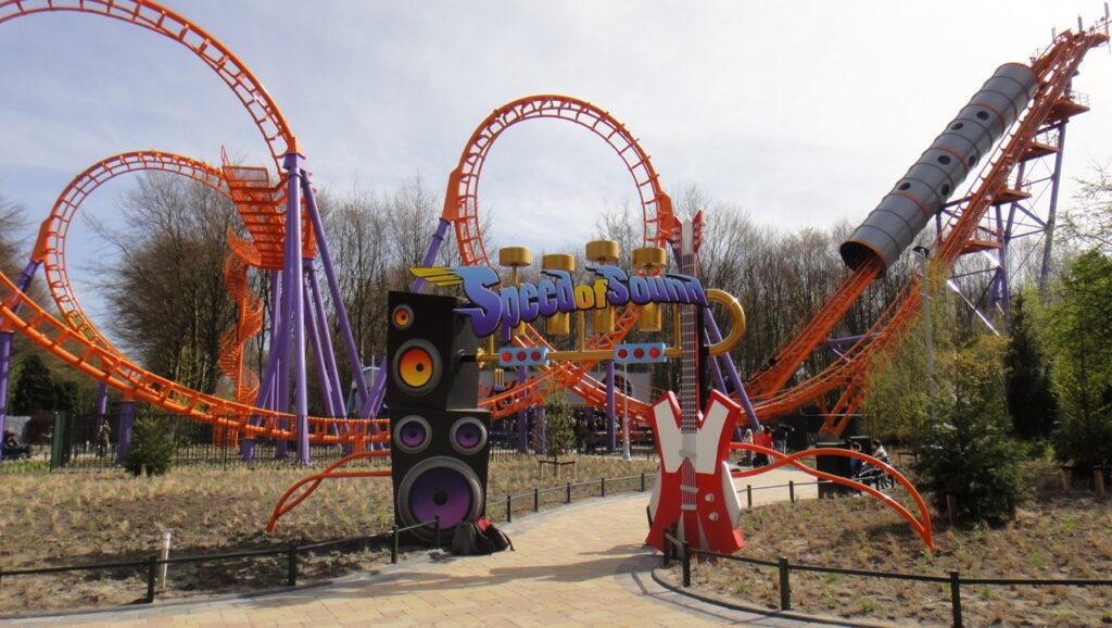 Speed of Sound Vekoma Boomerang roller coaster at Walibi Holland