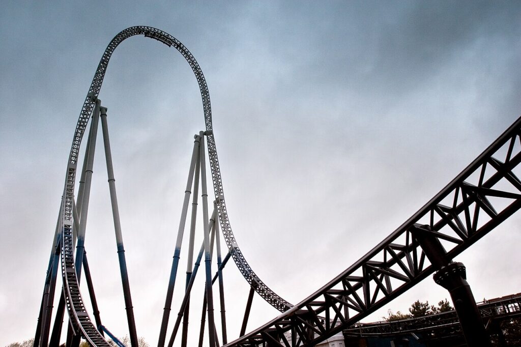 Stealth launch coaster top hat at Thorpe Park, UK