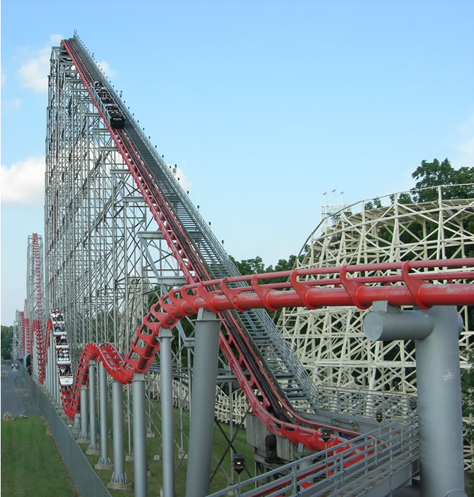 Steel Force hypercoaster at Dorney Park in Allentown, Pennsylvania