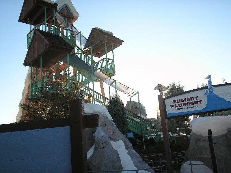 Summit Plummet tower and sign at Disney's Blizzard Beach