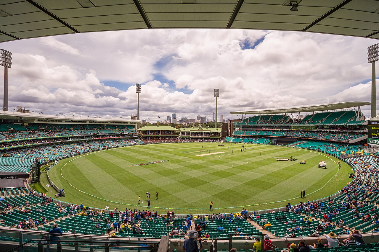 The Sydney Cricket Ground under floodlights before a one-day international