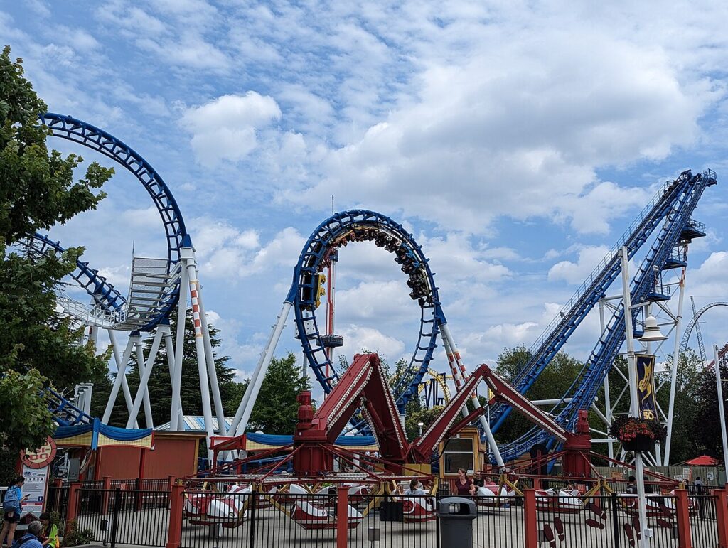 The Flying Cobras Vekoma Boomerang roller coaster at Carowinds