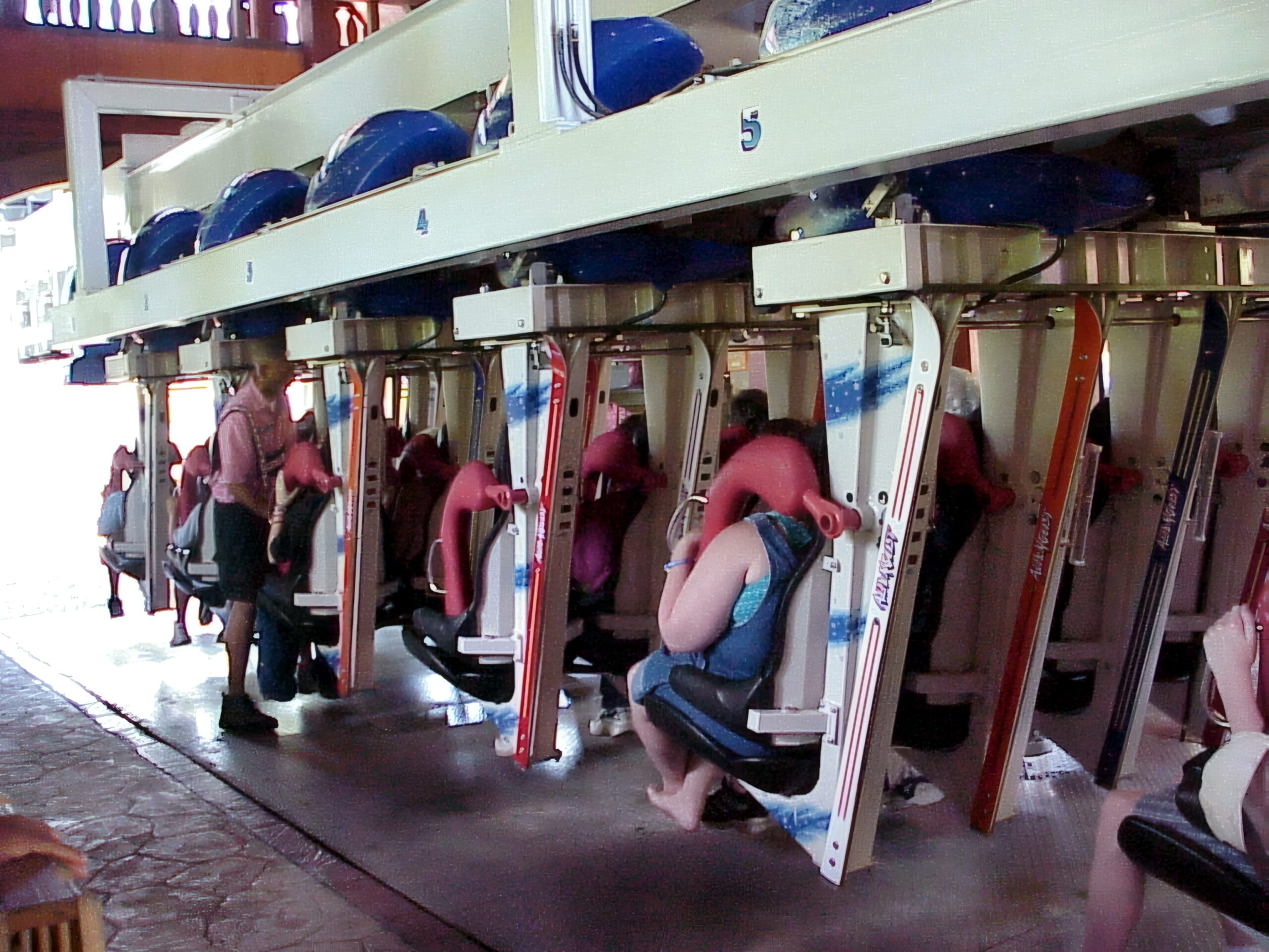 Riders loading in the Alpengeist station, July 2001