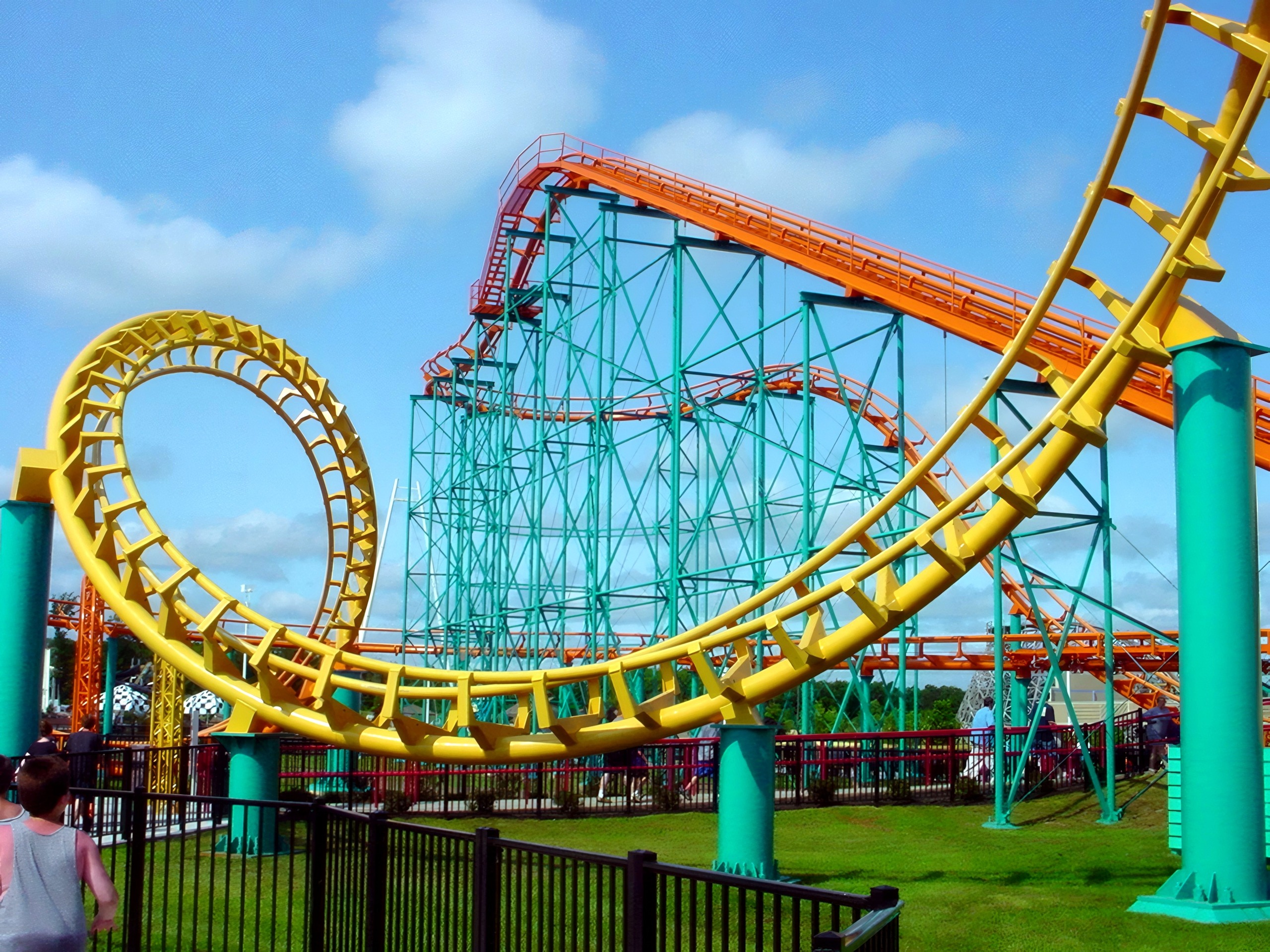 The loop against a blue sky, Corkscrew, June 2002