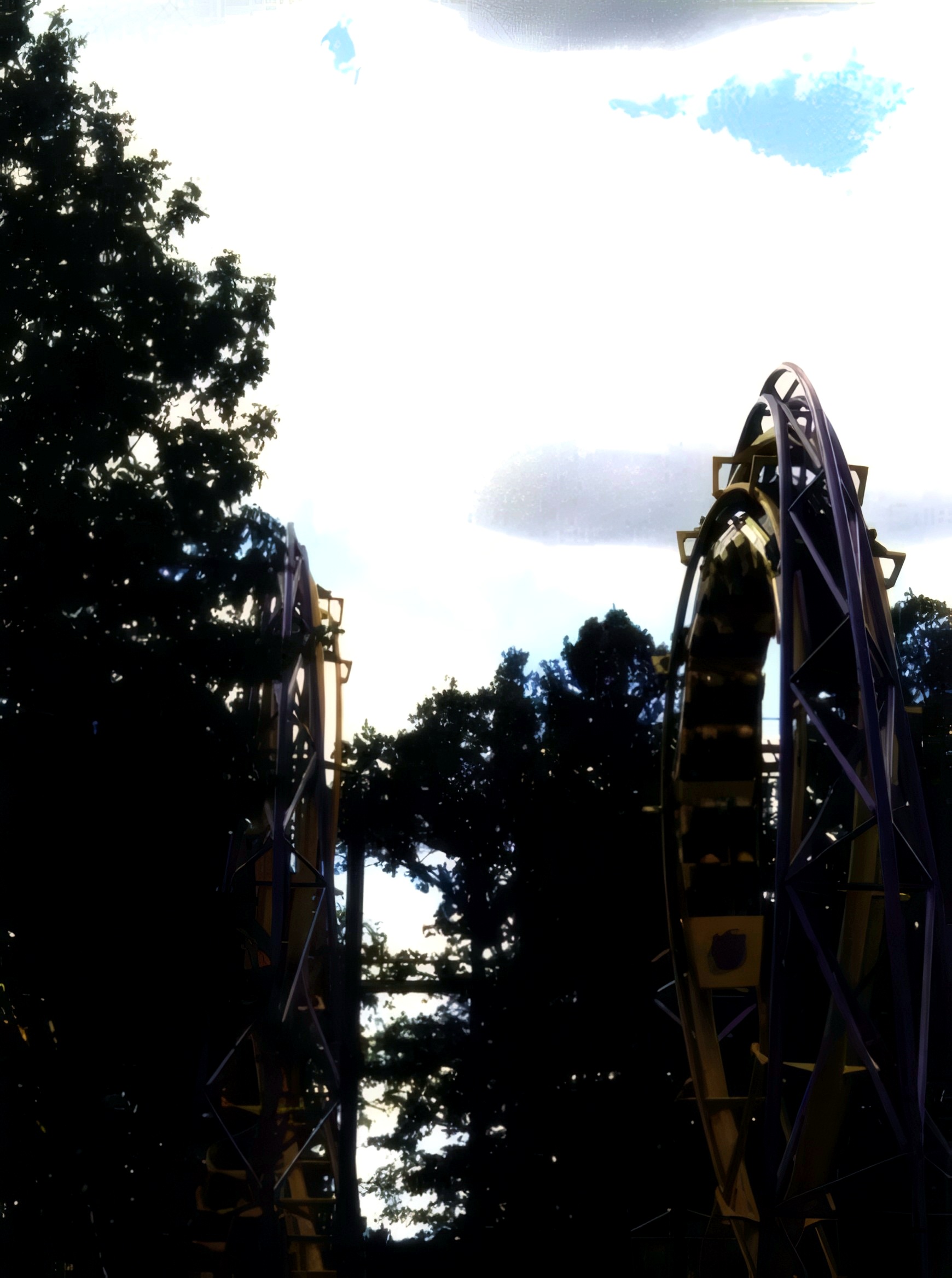 The loops silhouetted against the sky, May 7, 2000.