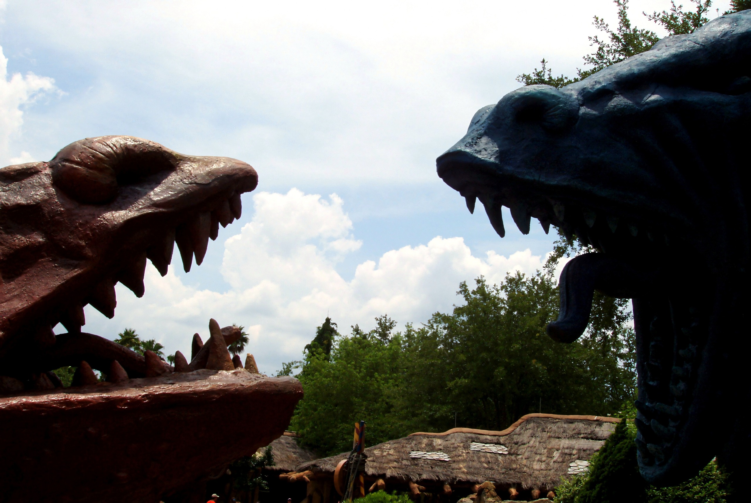 The dragon heads facing off, Dueling Dragons, July 2006