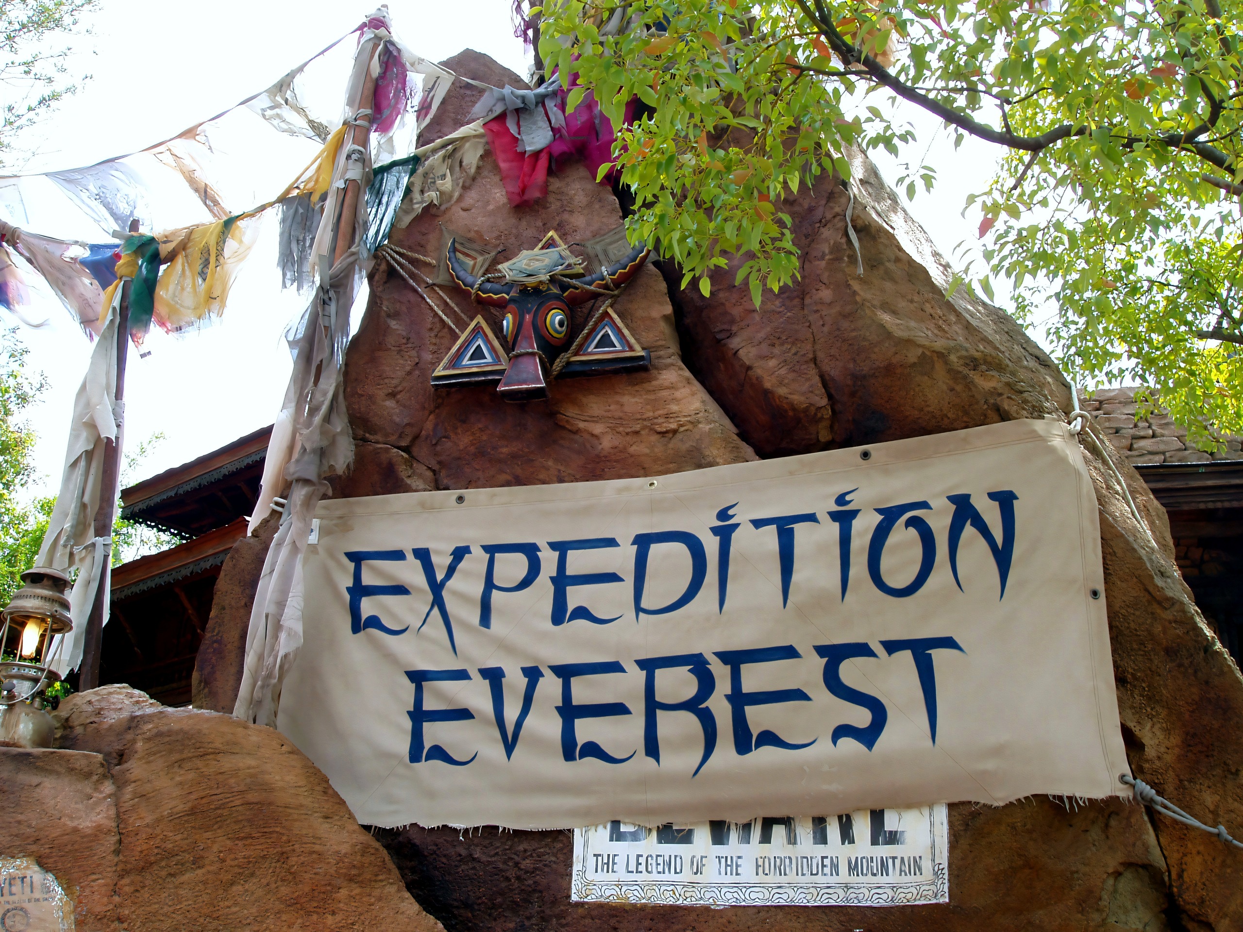 Themed rock sign reading Expedition Everest, Expedition Everest