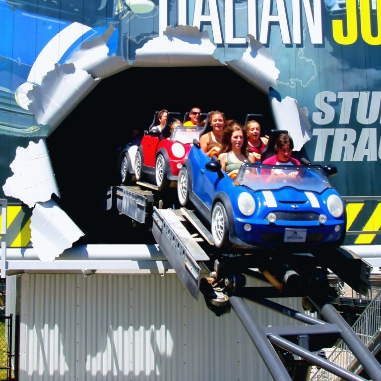 Italian Job: Stunt Track at Kings Island, August 2006. Clarendon-style edit.