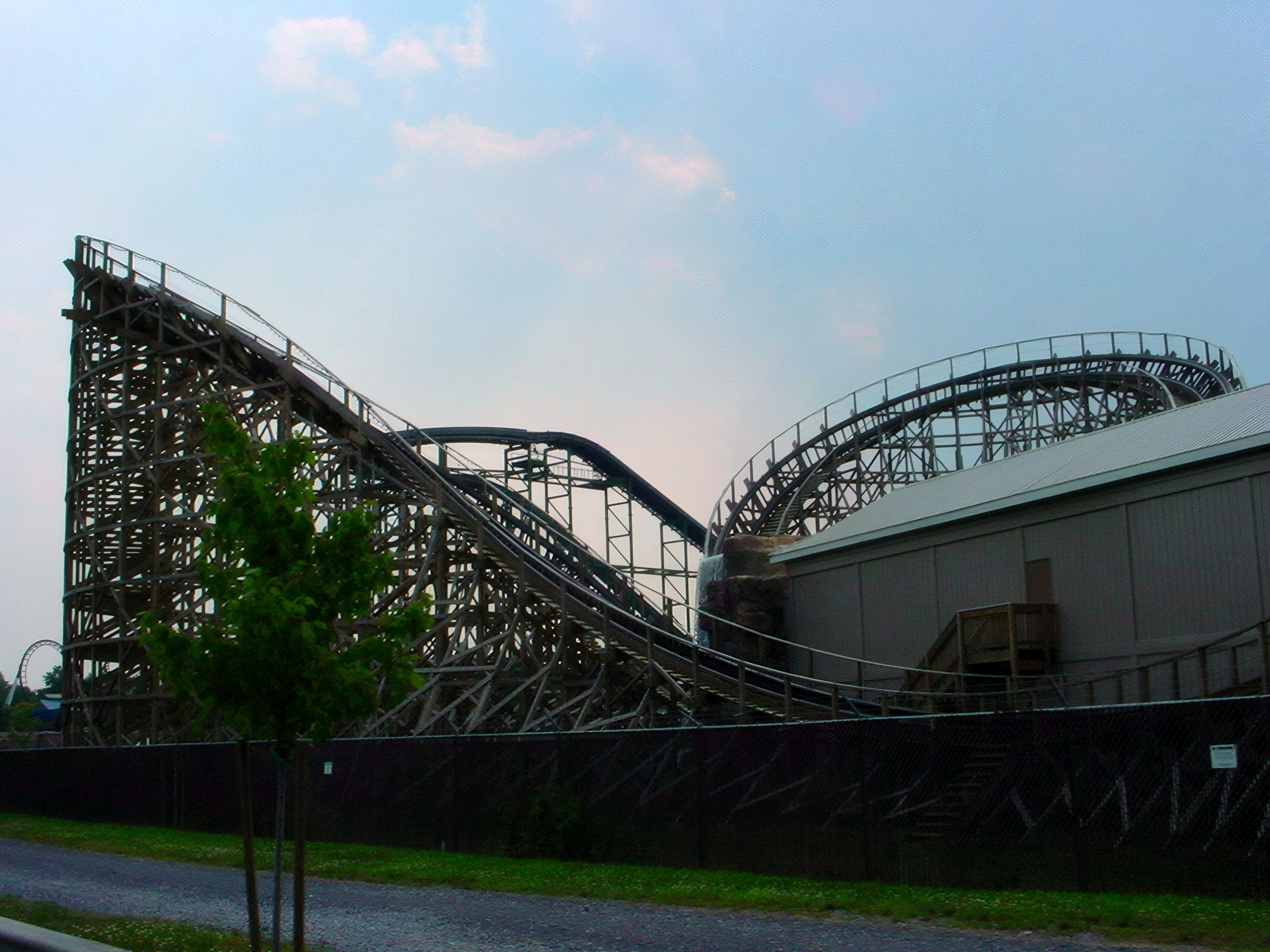 Lightning Racer's track and station building, July 2001