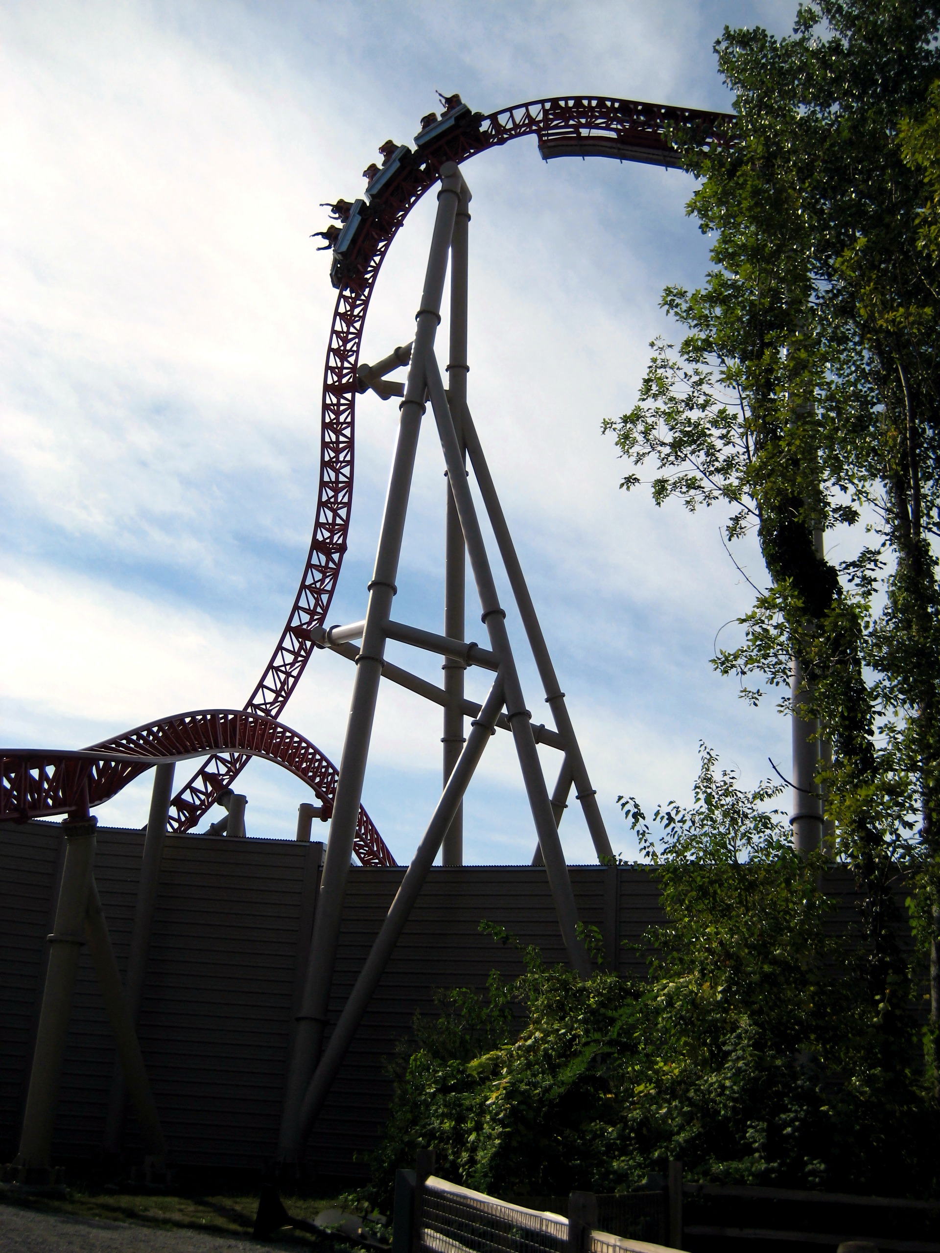 Maverick's lift hill and twisted first drop at Cedar Point, September 2007