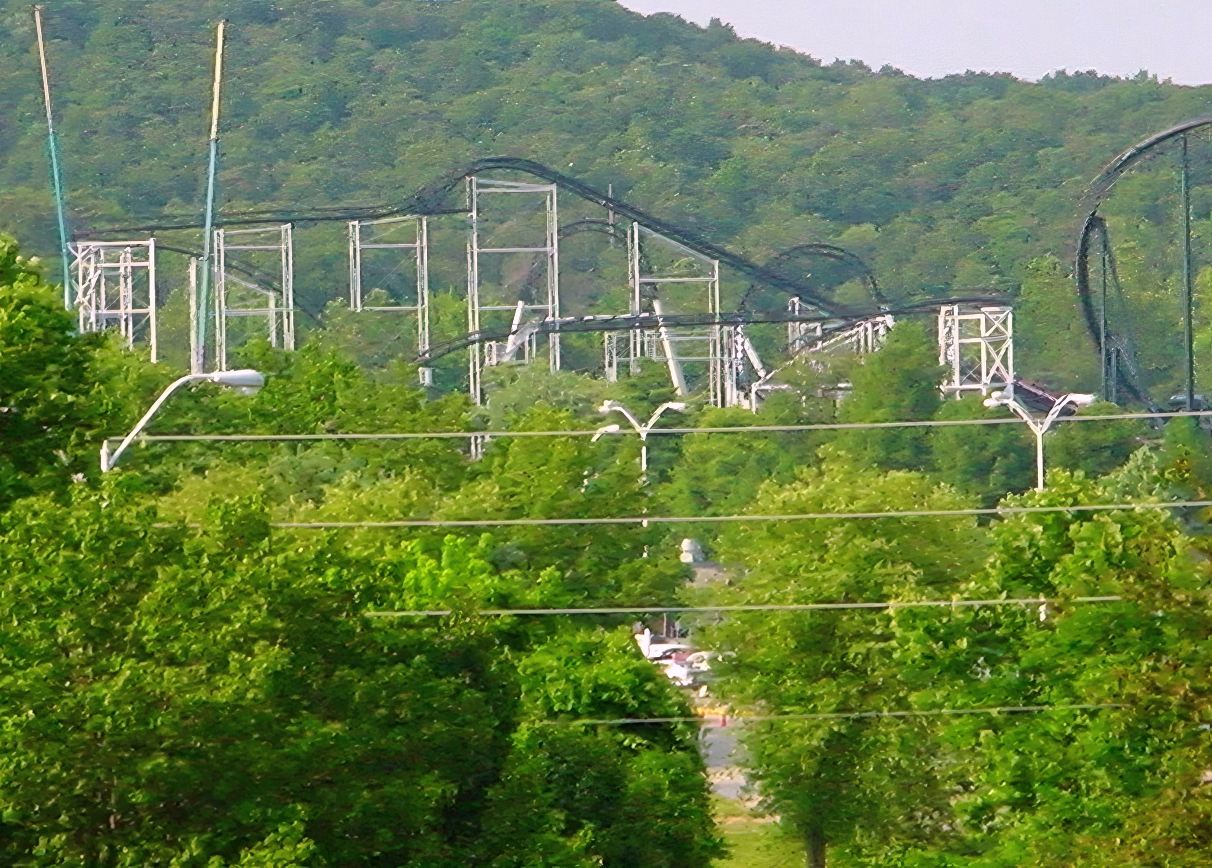 Ninja on the hillside from across the park, Ninja, June 2002
