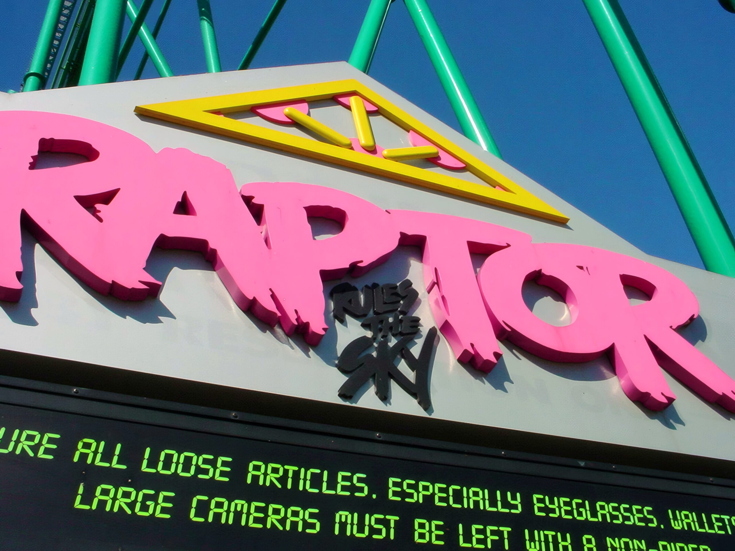 The Raptor entrance sign at Cedar Point, July 2003