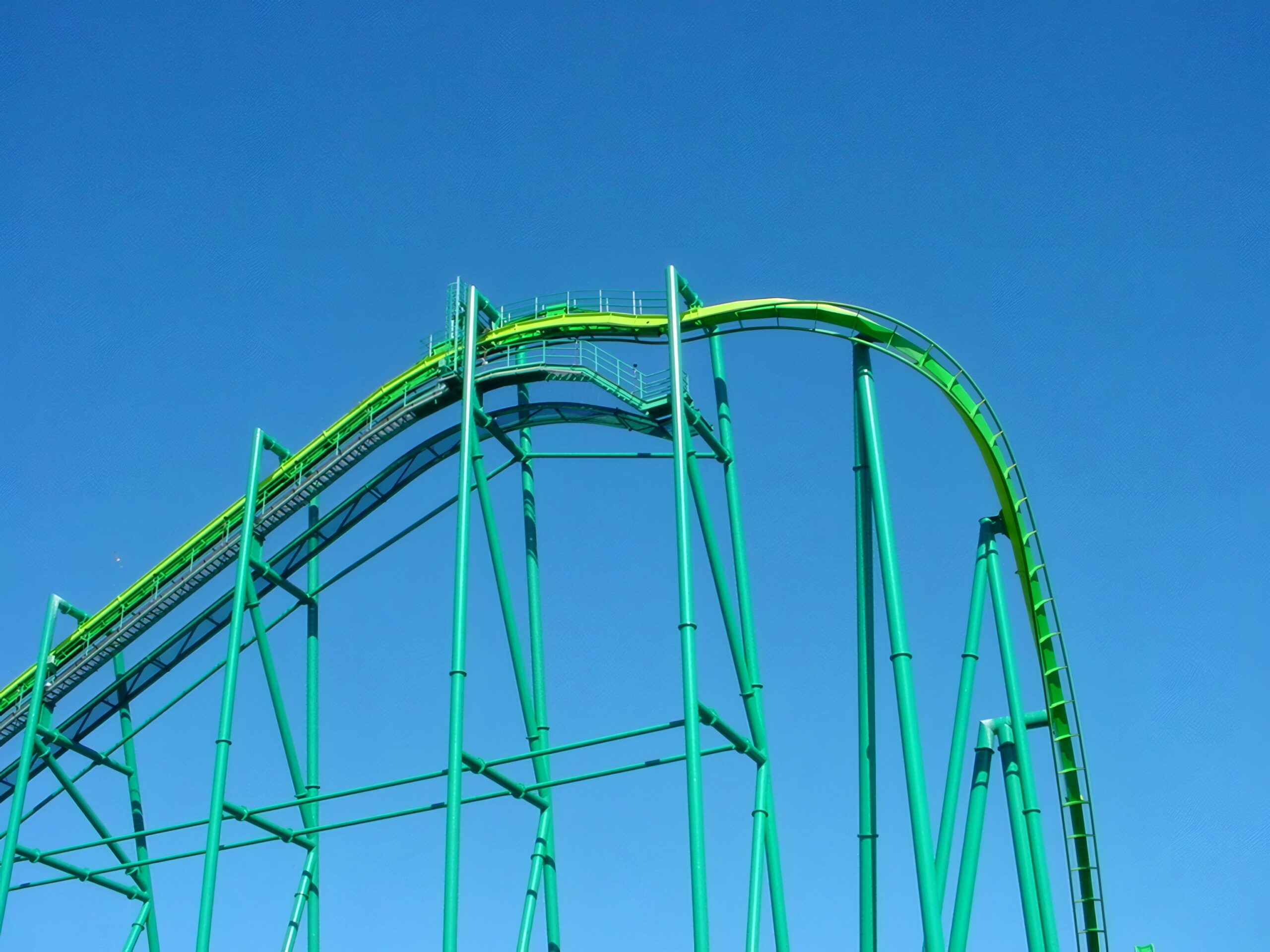 Raptor's lift hill and first drop at Cedar Point, July 2003