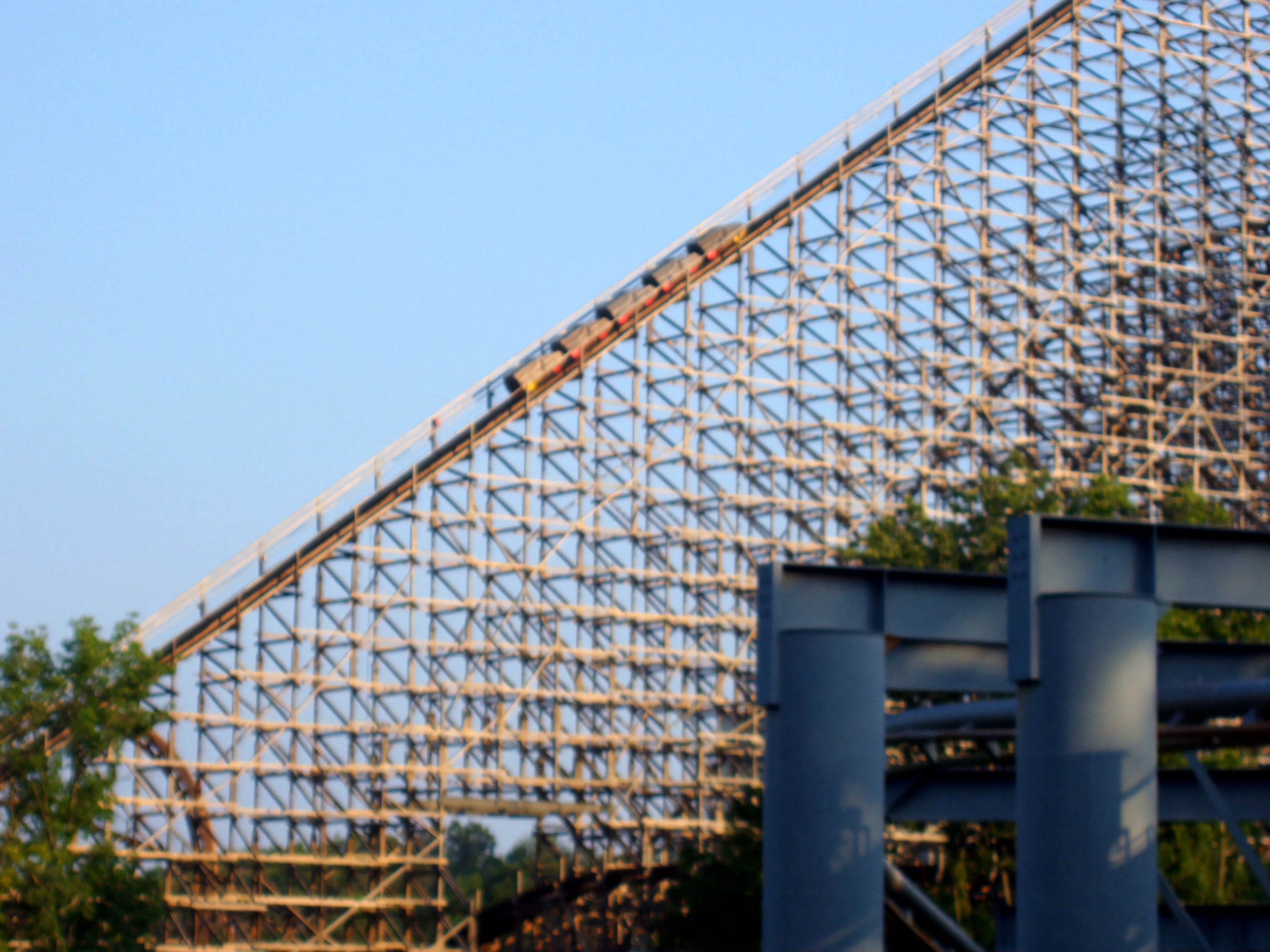 Son of Beast's lift hill up close at Kings Island, August 2006