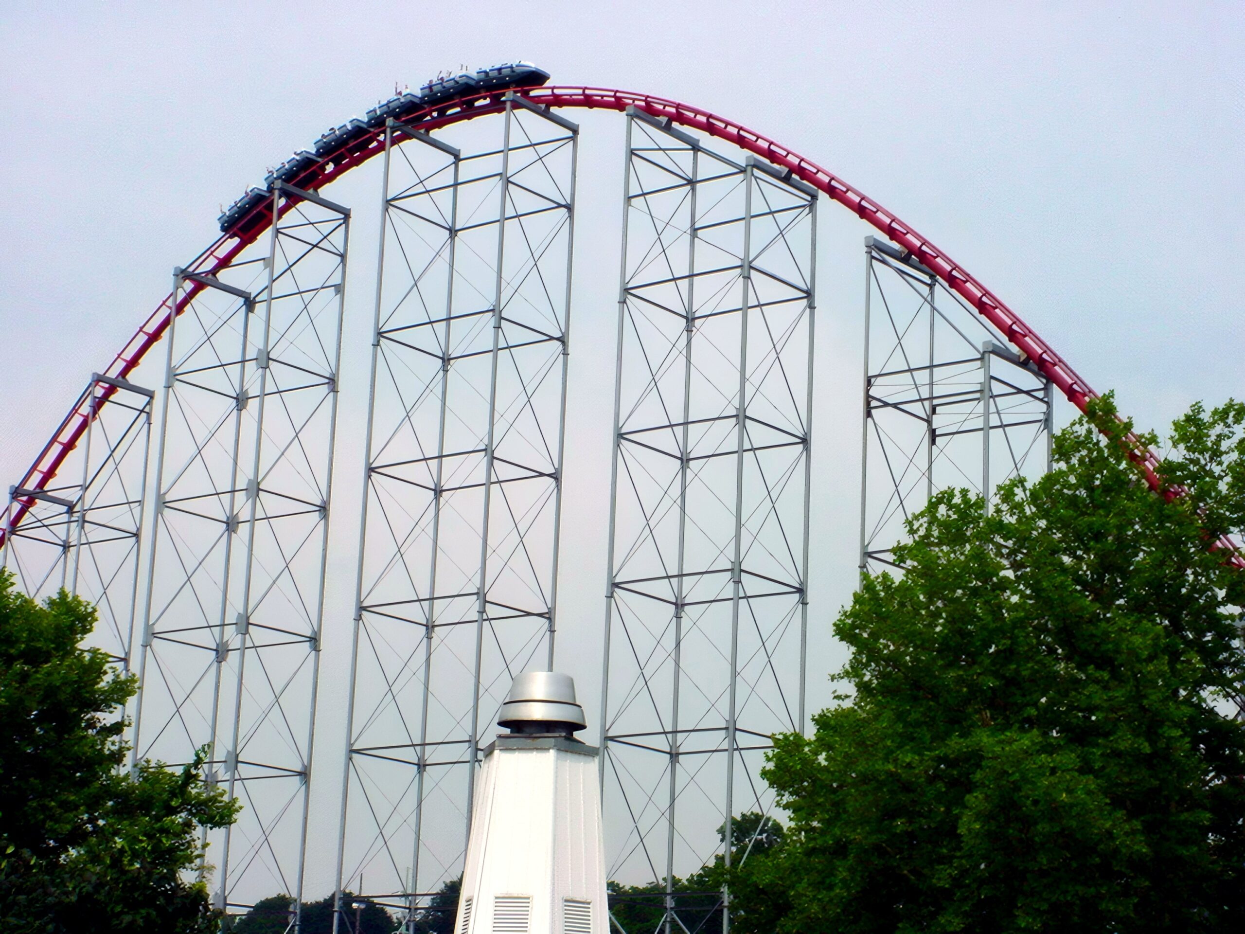 Steel Force's lift hill structure, July 2001