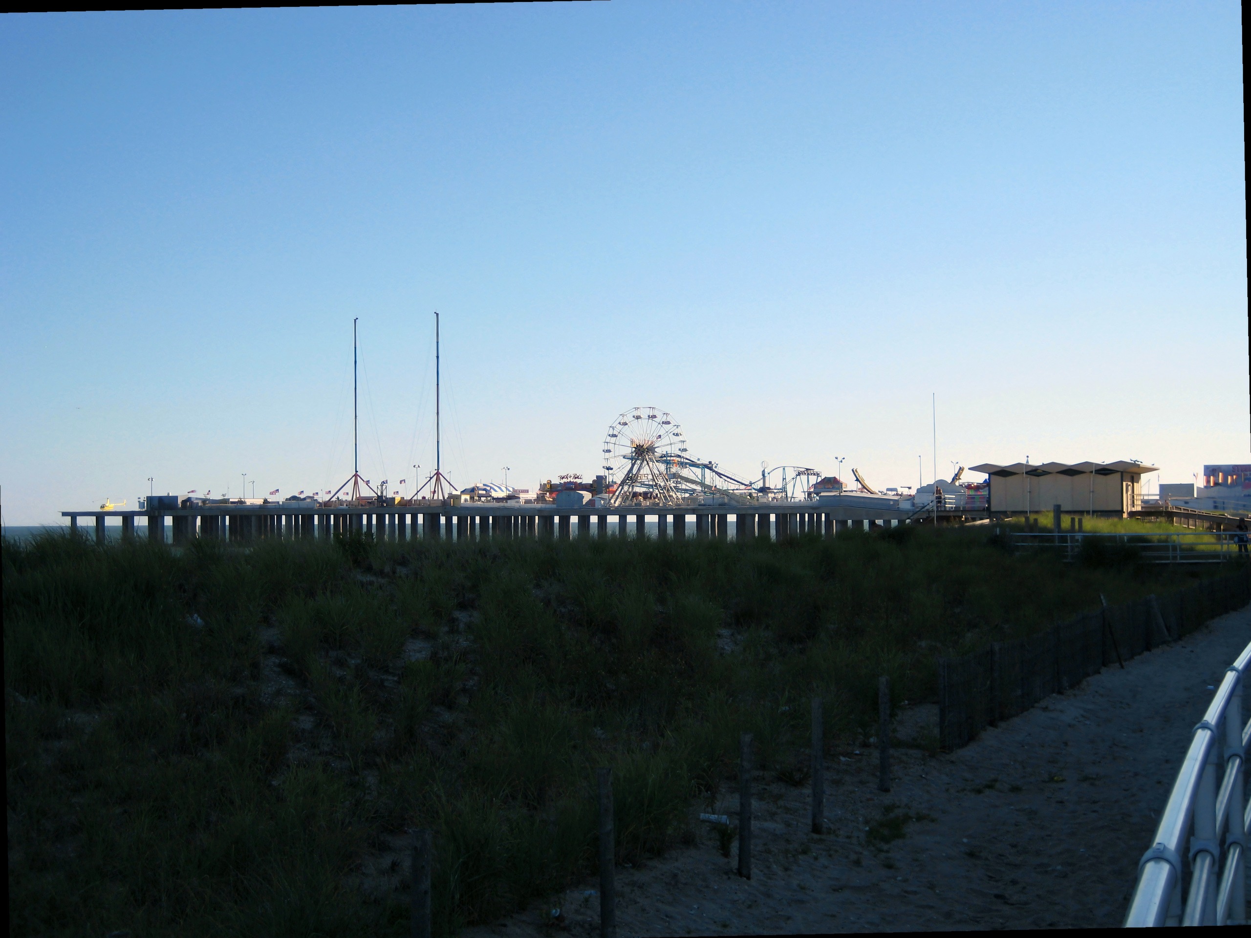 Steel Pier and its Ferris wheel from the dunes, Steel Pier, July 2007