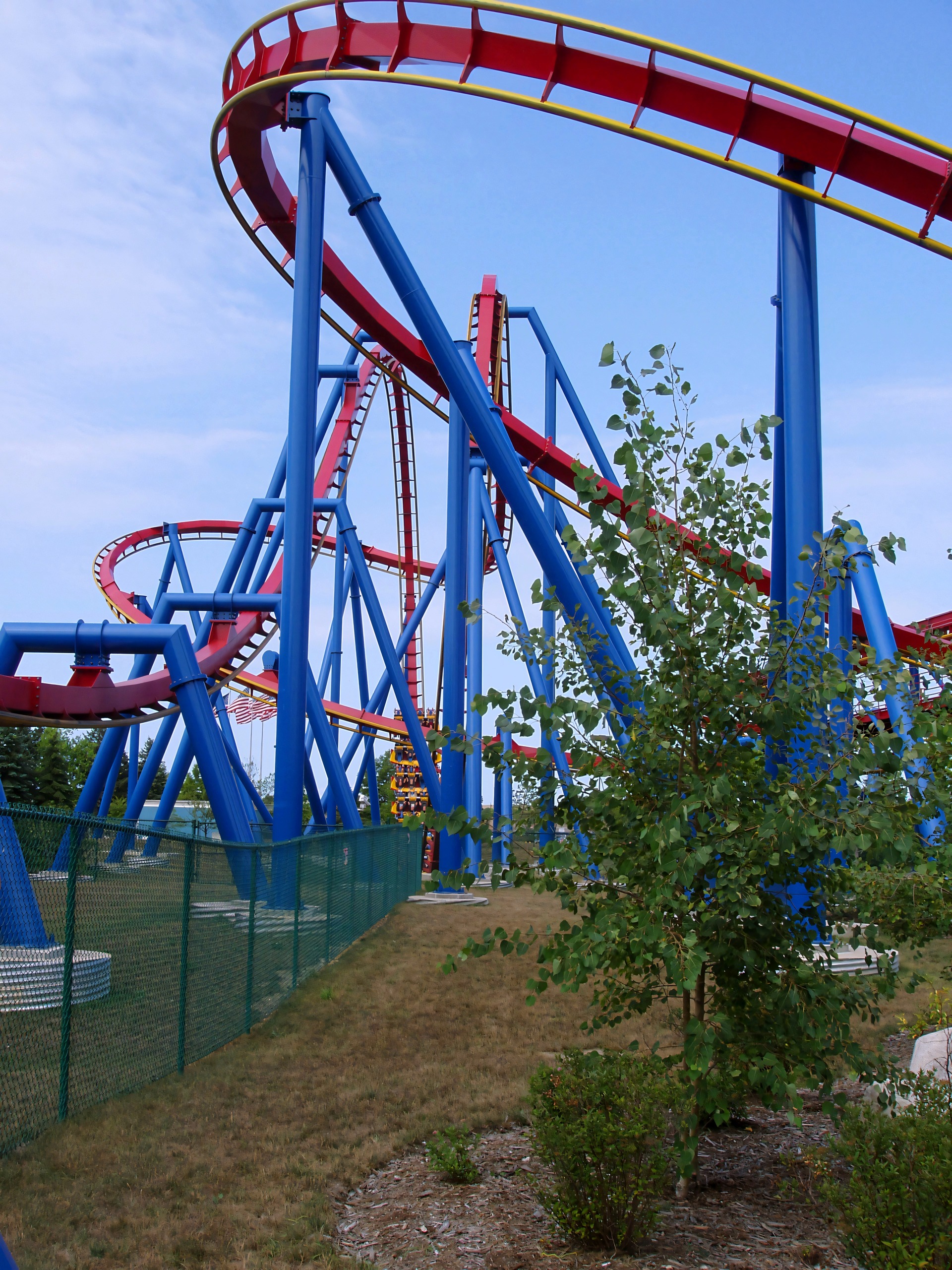Superman: Ultimate Flight's track and lift hill with no train at Six Flags Great America, August 2005