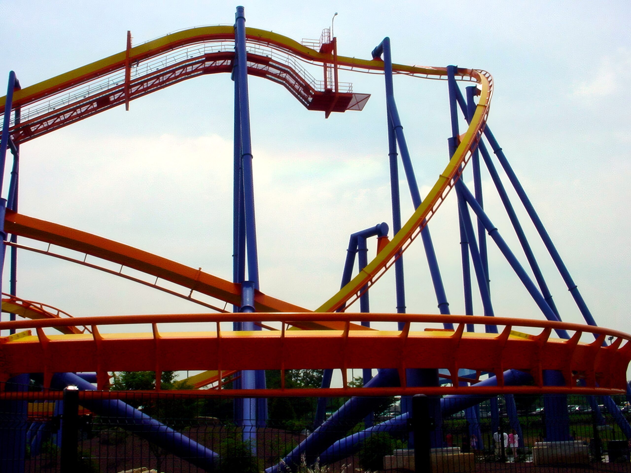 Talon's vertical loop seen from the midway, July 2001